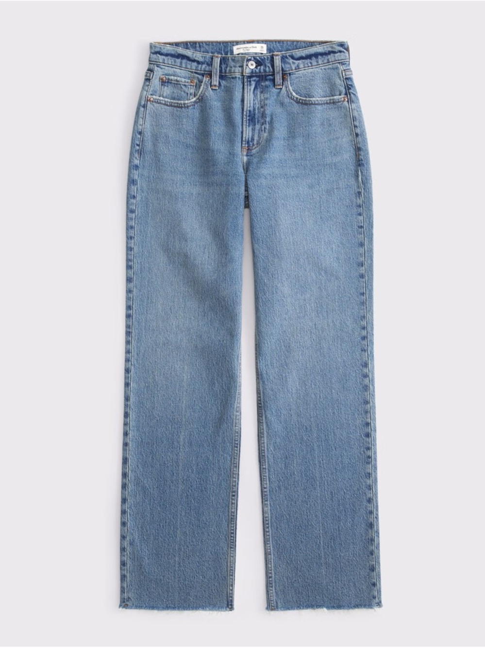 Abercrombie & Fitch Curve Love Low Rise Baggy Jean Medium w Raw Hem